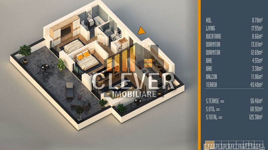 Apartament 3 camere cu terasă spectaculoasă – Pallady - Poză 2
