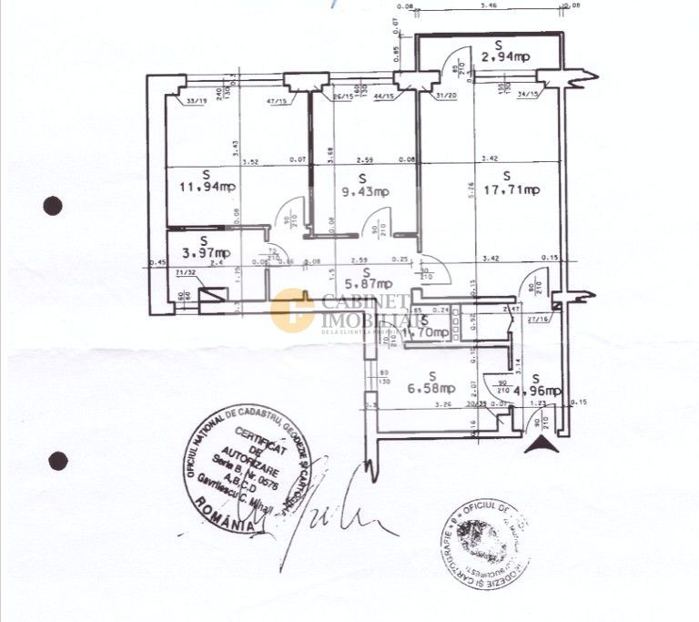 3 Camere - 65MP | Credit | Reabilitat | Renovat | Lujerului - Schiță 9