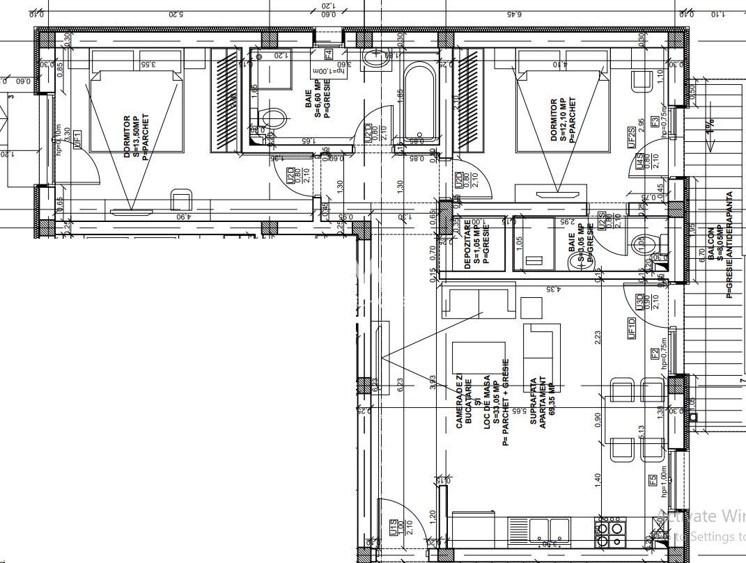 Apartament 3 camere Piata Rahovei, Dedeman, Sibiu - Schiță 7