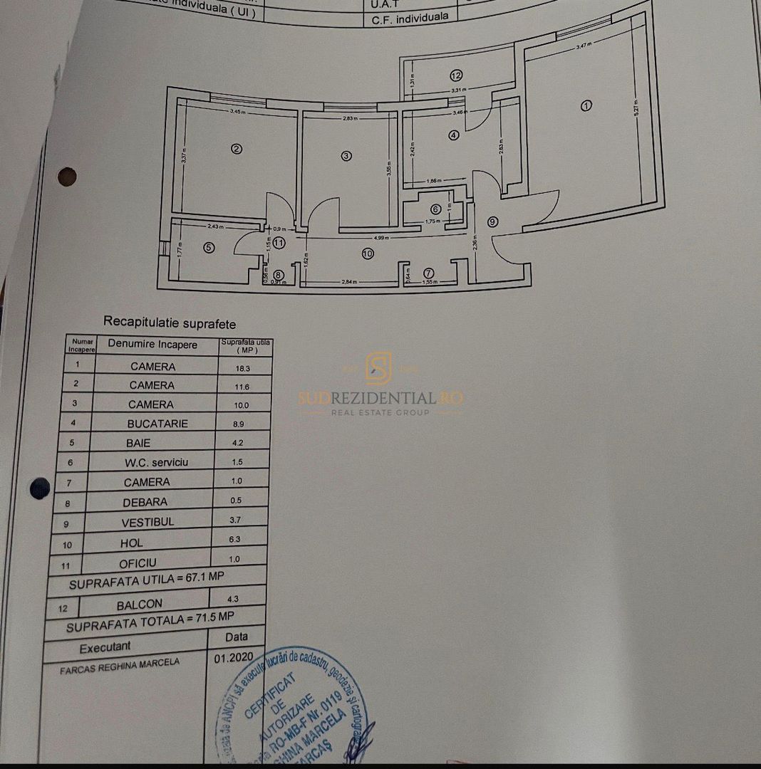 Apartament 3 camere, complet echipat, parcare inclusa, zona Rahova - Schiță 2