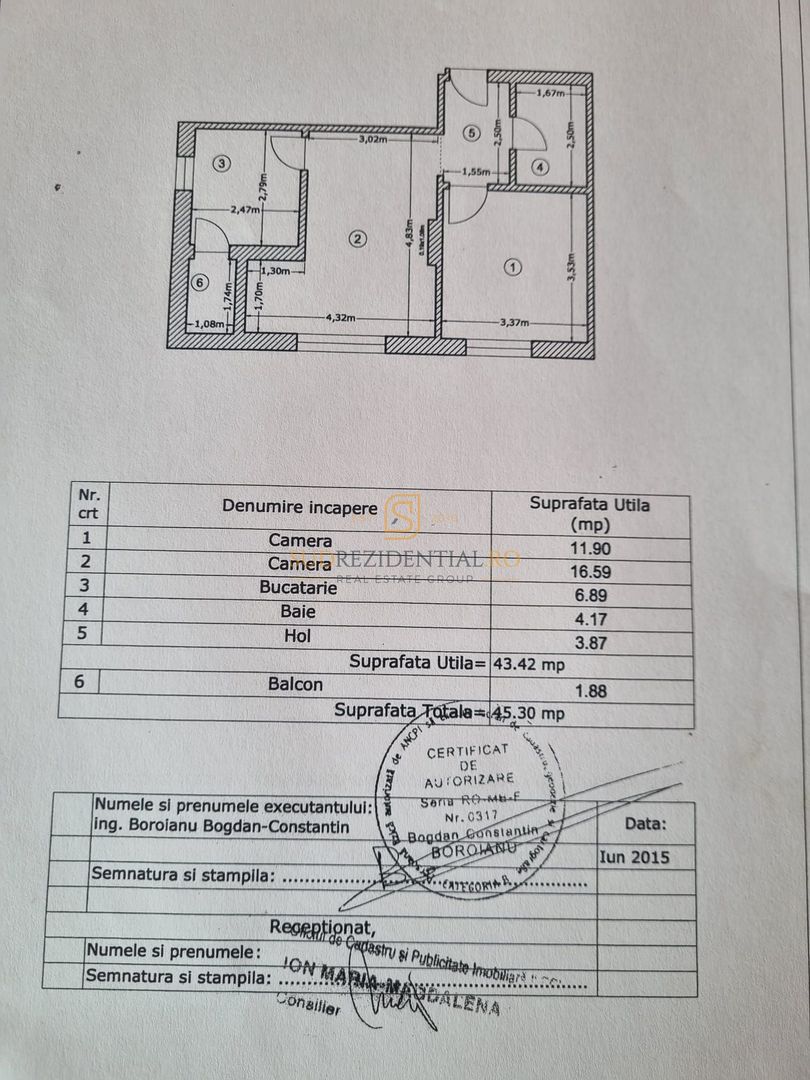 Apartament cu 2 camere, imobil 2015, Popesti-Leordeni-Comision 0% - Schiță 8