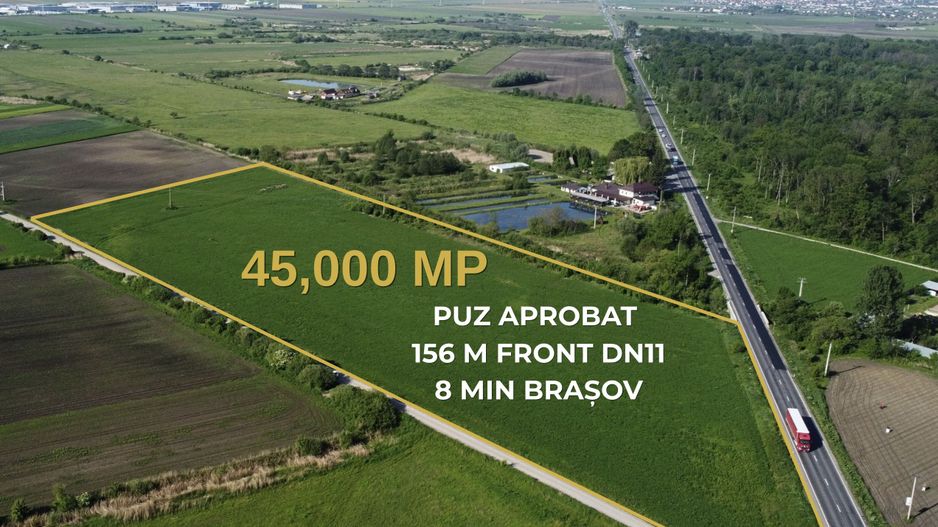 TEREN 45.000 MP | PUZ APROBAT | 156 M FRONT DN11 | PREJMER - BRASOV - Poză 4