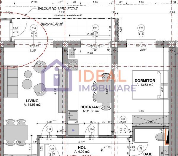 Apartament de vanzare 2 camere la alb -  zona Doamna Stanca - Schiță 8