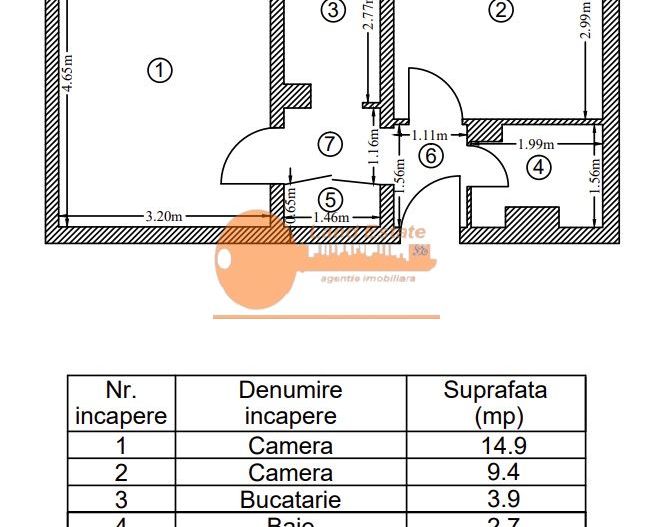 Apartament 2 camere | Lujerului | renovat | mobilat - Schiță 9