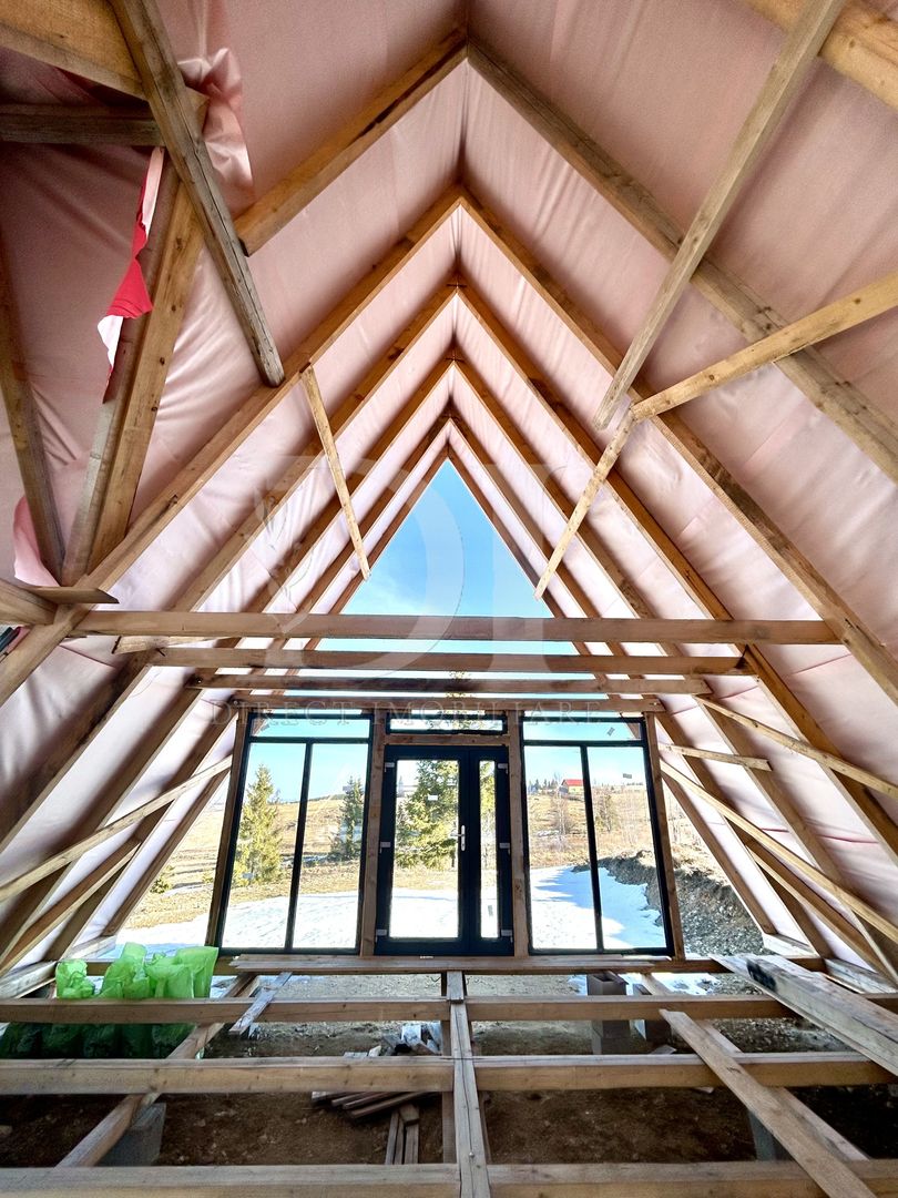 Cabana tip A frame si teren 1000 mp de vanzare / Marisel . Cluj - Poză 6