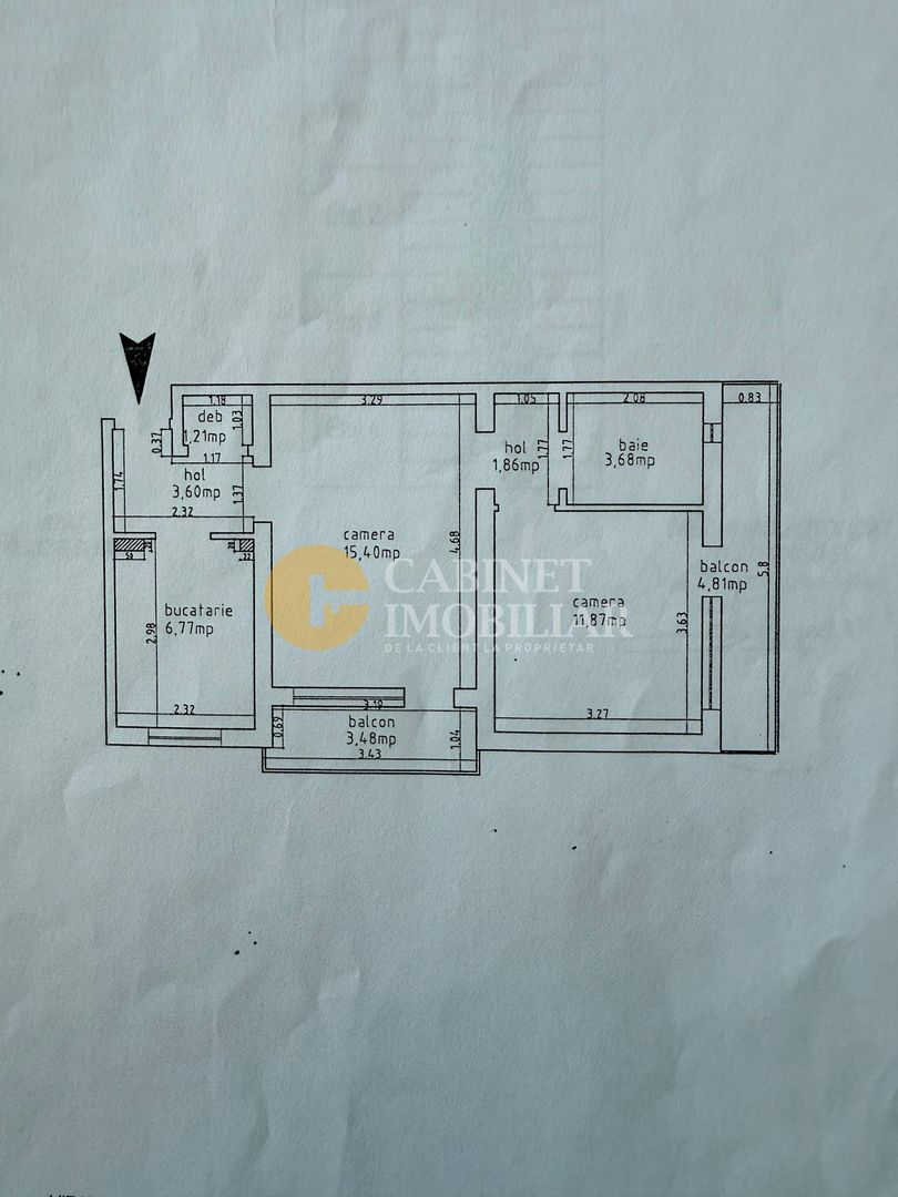 2 Camere Semidecomandat 54mp - Zona Podu Ros - Poză 10