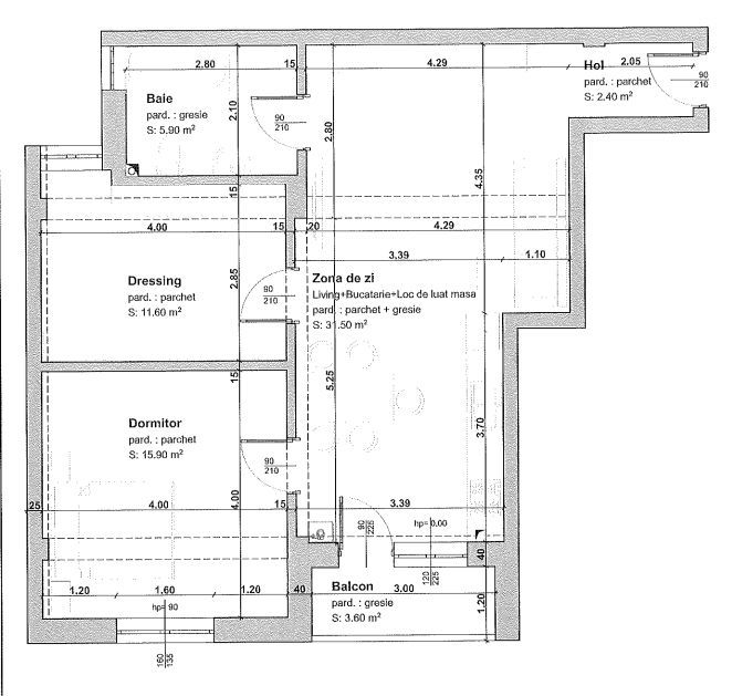 Apartament 3 camere, Selimbar - Schiță 1