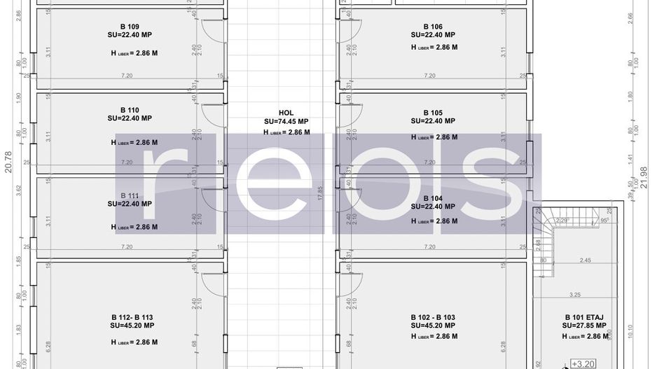 SPATIU COMERCIAL | 760 MP | P+1 | 24 INCAPERI | 380 MP PE ETAJ - Schiță 7