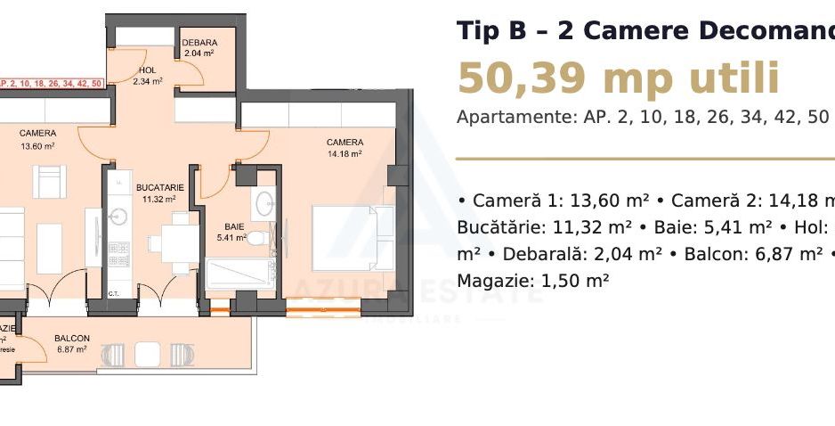 Apartament 50.39 mp utili balcon 8.4mp debara si parcare pe Dna Stanca - Poză 9