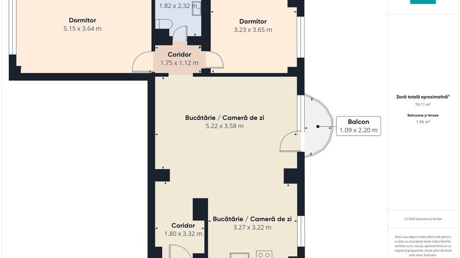 Apartament de închiriat cu 3 camere la Intim - Poză 19