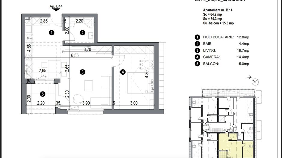 Apartment bloc nou cu lift si loc de parcare inclus - Poză 2