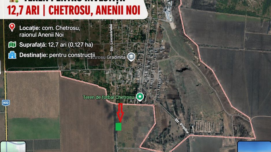Teren cu potențial în Chetrosu – 12 ari, investiție avantajoasă!| CHETROSU-ANENII NOI - Poză 1