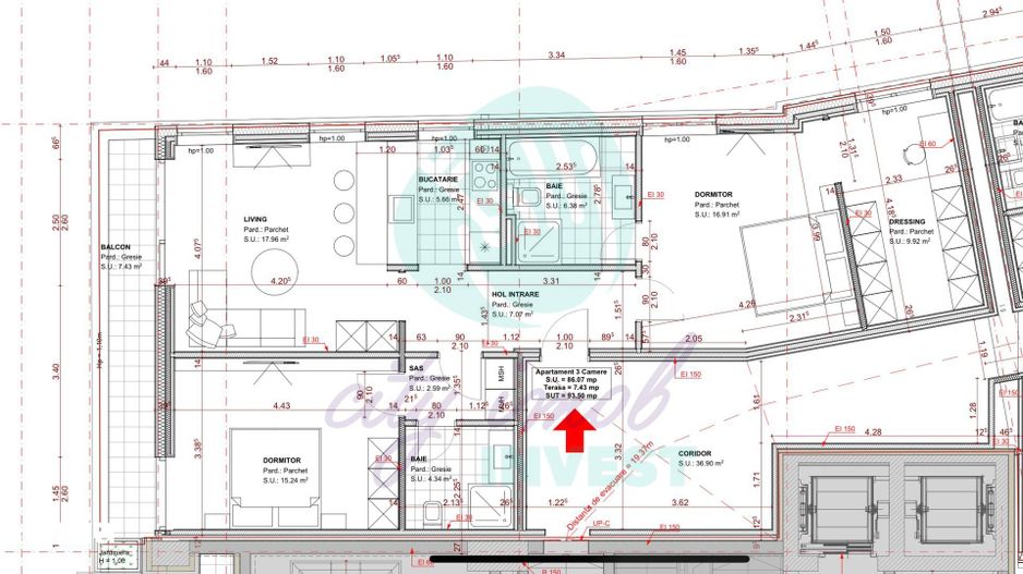 Apartament spectaculos cu 3 camere și dressing walk-in | Design premium | Vedere - Poză 17