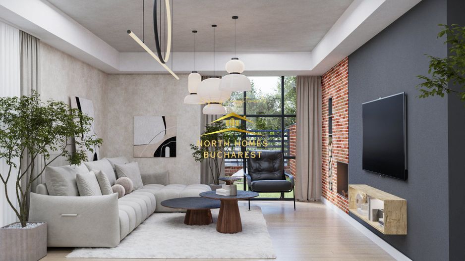 Duplex moder 4 camere, 3 bai, 2 locuri de parcare - Bucurestii Noi - Poză 12