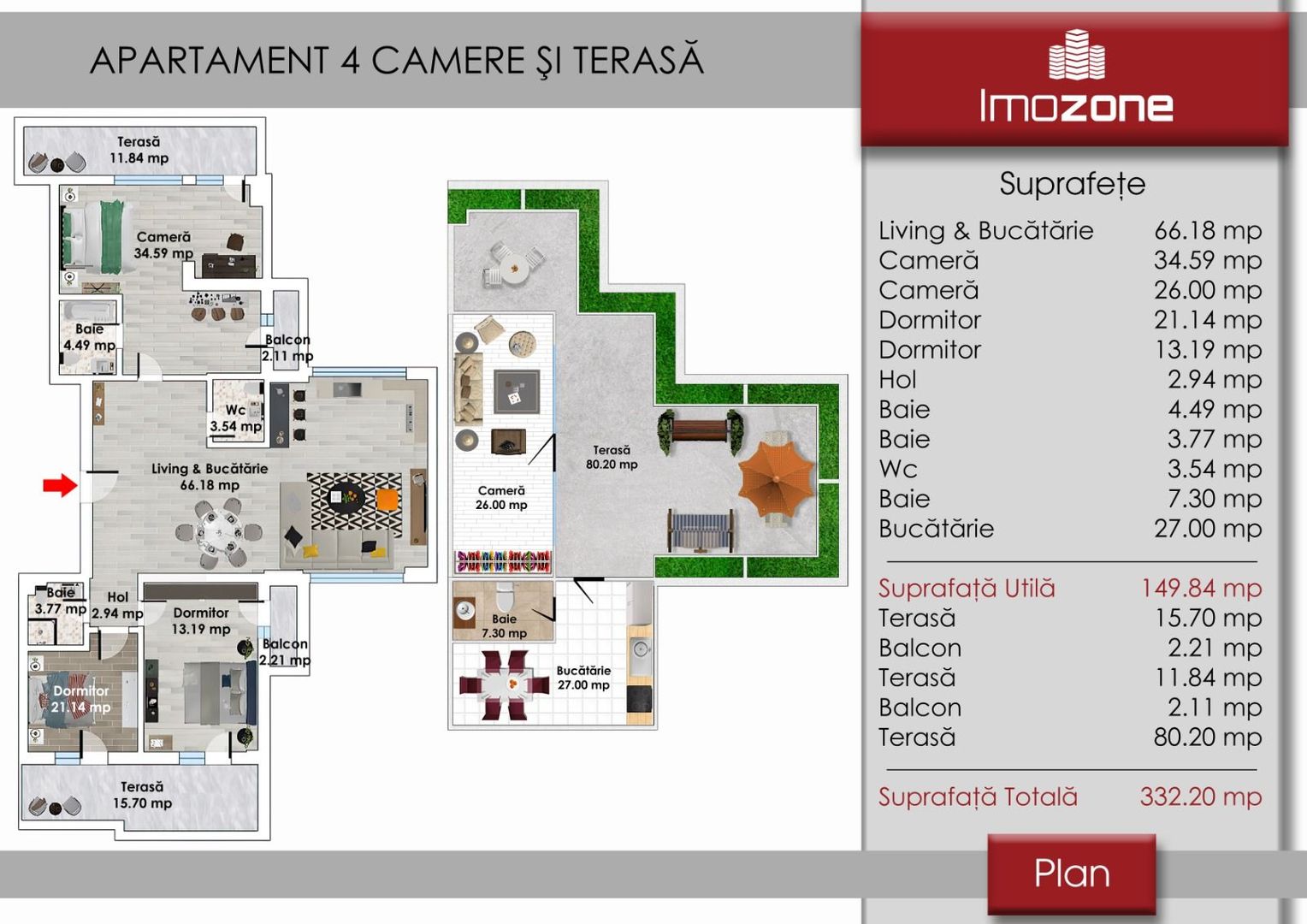 PENTHOUSE-DEOSEBIT, 4 CAMERE, 3 DORMITOARE, 3 BAI, 321mp utili, BLOC FINALIZAT - Poză 6