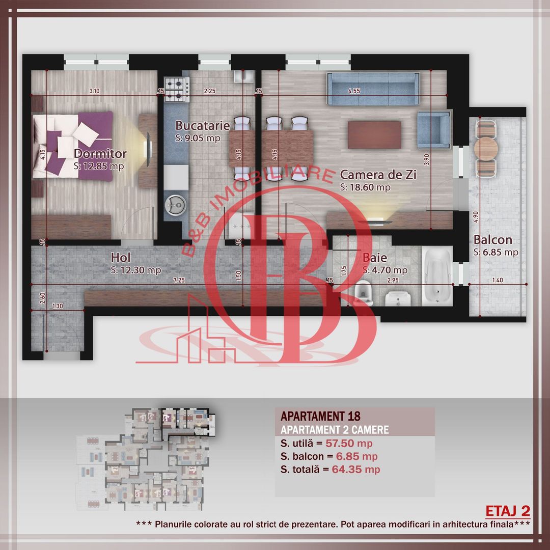 2 camere -proiect nou - Metrou Nicolae Teclu - Schiță 10