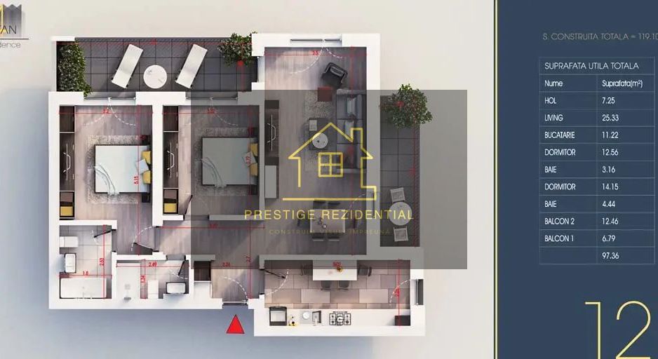 Apartament 3 cam, Direct Dez, Comision 0, Pallady - Poză 5