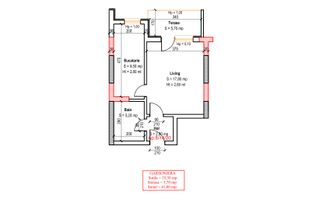 Garsoniera-Bucatarie inchisa-Metrou N. Teclu-Comision 0% - Schiță 3
