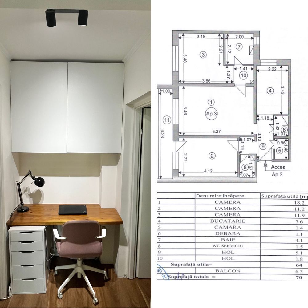 Apartament 3 camere zona Tractorul - Poză 2