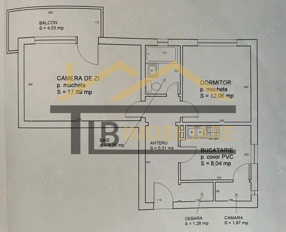 Apartament cu 2 camere, 51 mp, decomandat, Zona Shopping City - Poză 8