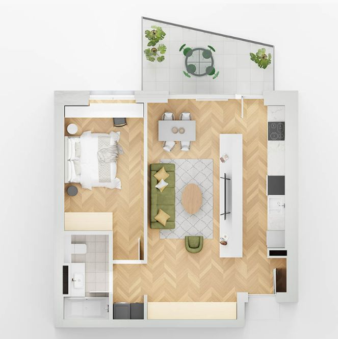 apartament 2 camera lakefield B1 - Schiță 1