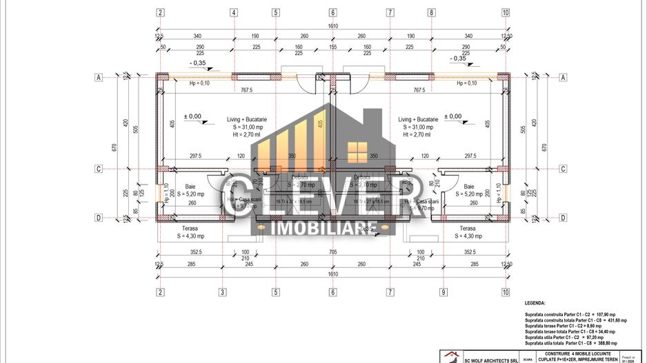 Vila duplex 4 camere,2 parcari , 132 mp utili, Metrou Teclu, Sector 3 - Schiță 22
