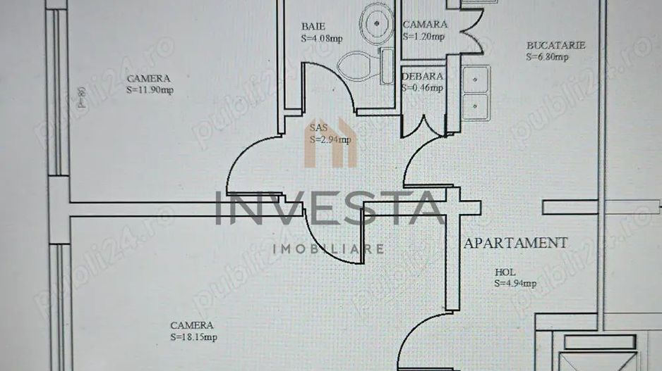 Oprtunitate de investitie 2 camere decomandate zona strazii Donath! - Schiță 8