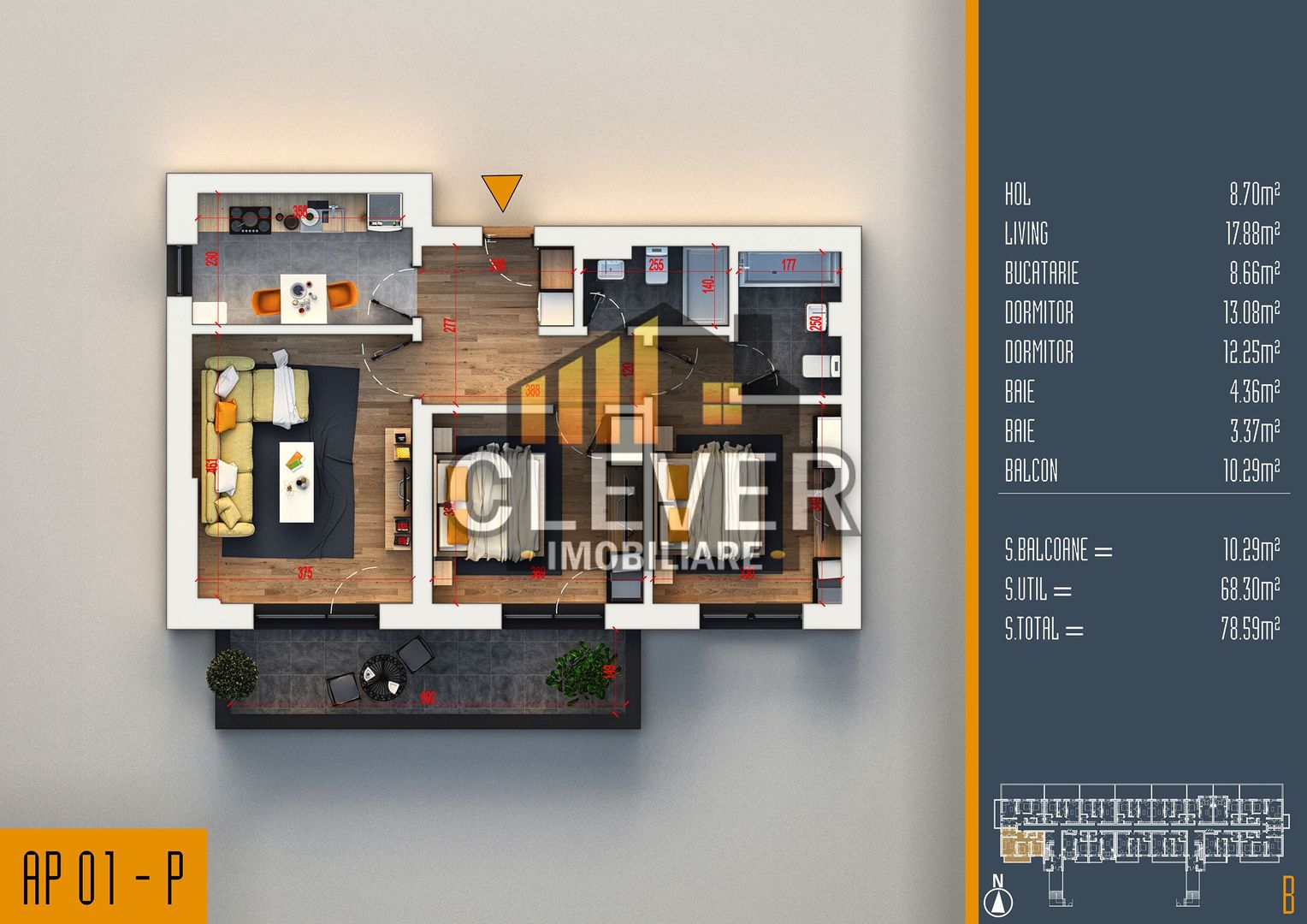 Apartament 3 camere Th. Pallady Sector 3 Parcare Inclusa - Schiță 10