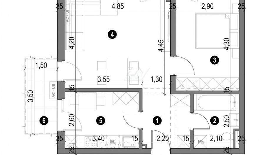 Comision 0! Etaj 1. Bucatarie inchisa. Loc de parcare. Lift. - Schiță 11