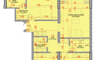 4 Camere | 125,66 mp Total | 2 Terase | Comision 0% Metrou Teclu - Schiță 21
