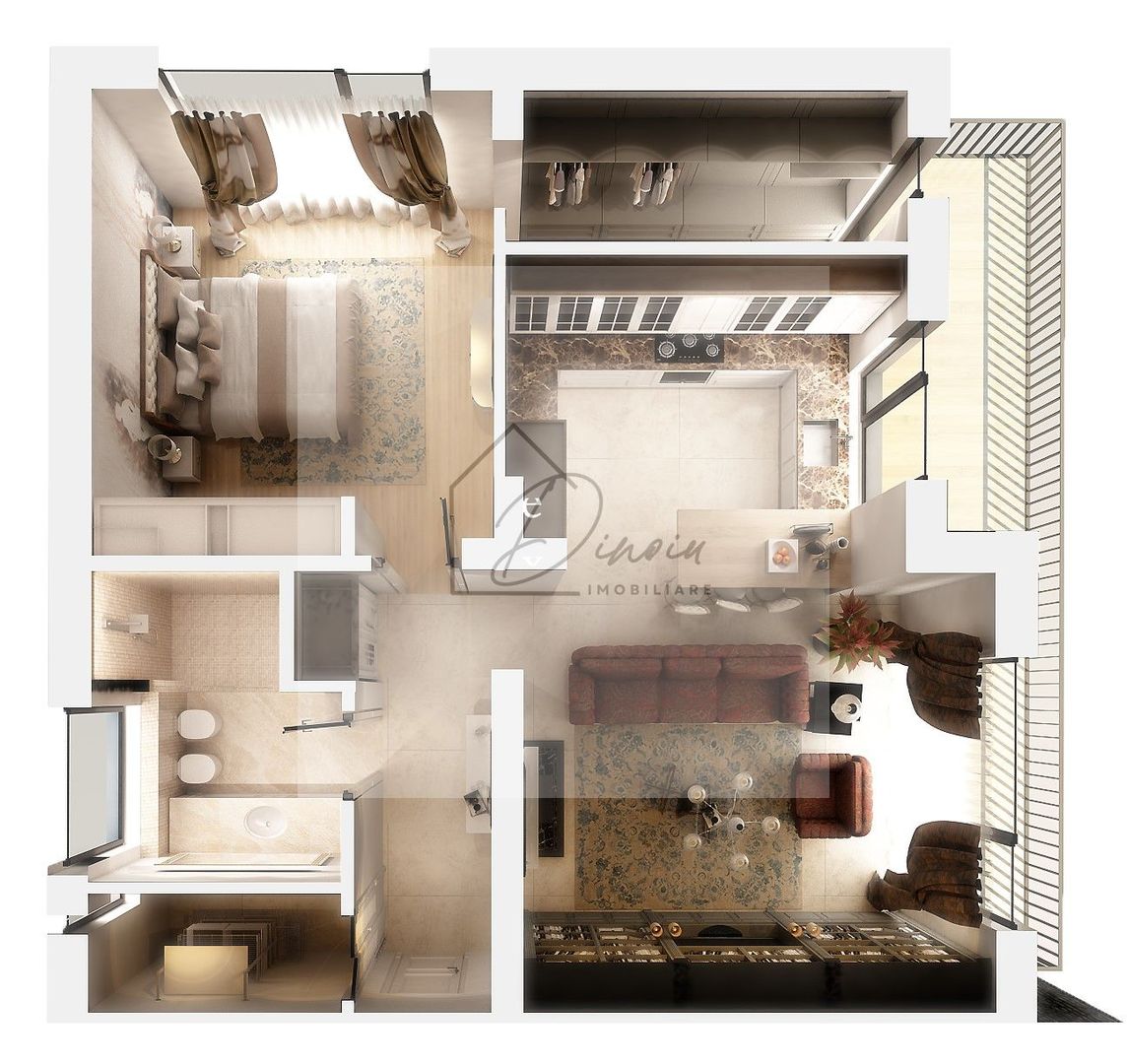 2 camere Premium I Vedere Panoramica I 82 mp - Poză 25