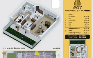 5 MINUTE METROU BERCENI - APARTAMENT 3 CAMERE Â  - 112mp - 197.230â¬Â - Poză 12