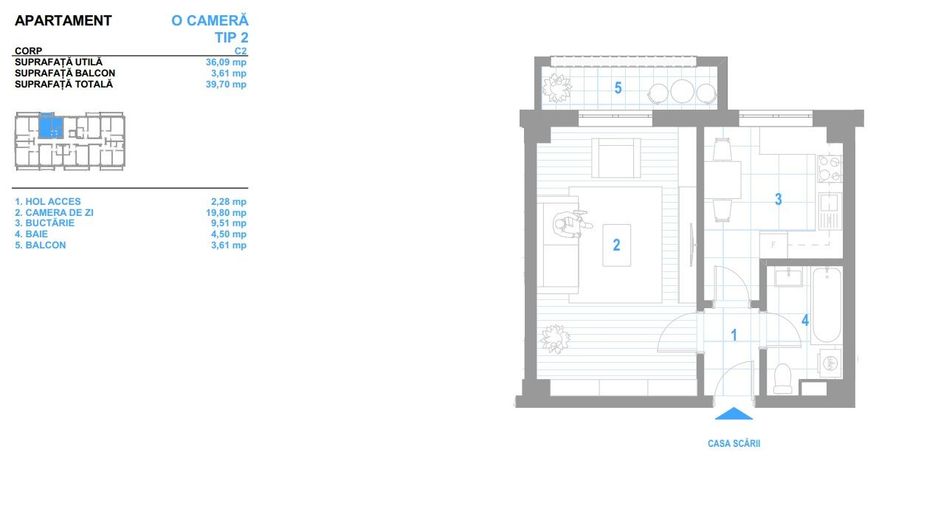 Rate la dezvoltator! Ap. 1 camera,45 mp, 84700 euro cu TVA-Bucium - Poză 8