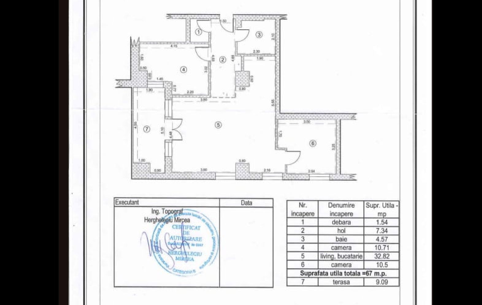 Apartament luminos cu 3 camere, complet mobilat, vedere panoramică spre Tâmpa - Schiță 26