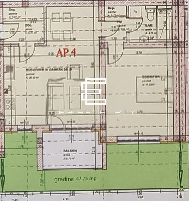 Apartament 2 camere 61mp  cu gradina 48 mp /la cheie/zona Brana, Selimbar - Schiță 9