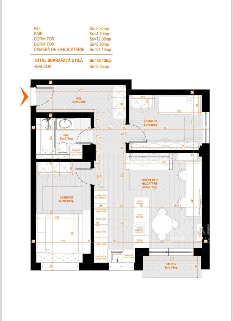 Vanzare apartament modern in Piata 1 Mai! - Schiță 8