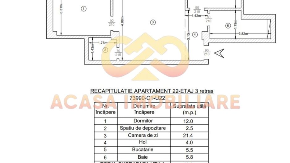 VALEA LUPULUI BLOC NOU APARTAMENT 2 CAMERE CU TERASA - Poză 4
