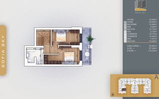3 camere  duplex -  Titan Pallady  7 min Metrou N Teclu - Schiță 15