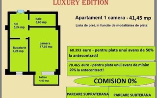 Apartament 1 camera de vanzare in Iasi, Galata, 41,45 mp, bloc nou - Poză 2