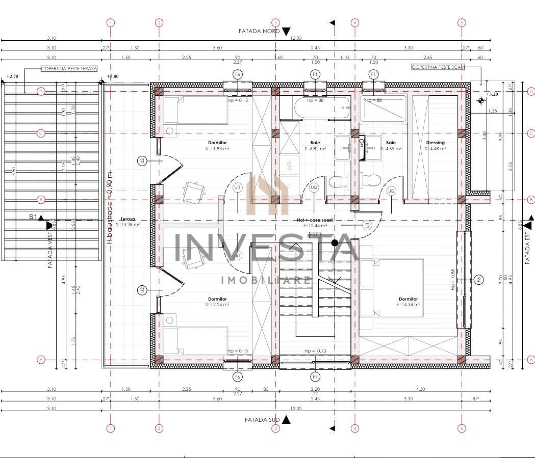 Casa de inchiriat cu curte de aproximativ 400 mp, cartier Borhanci - Schiță 16