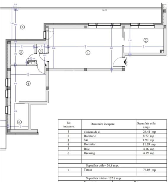 Apartament 2 camere 57 mp • Ultimul etaj • Terasă 76 mp • Zona Someșului - Poză 6