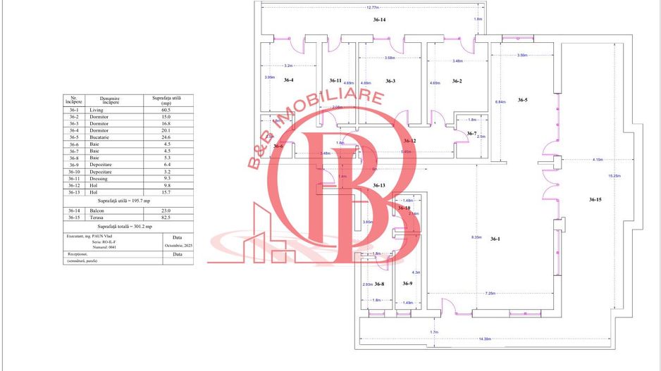 4 Camere Living 60mp Terasa 82mp-Parcare Inclusa-Th. Pallady - Schiță 25