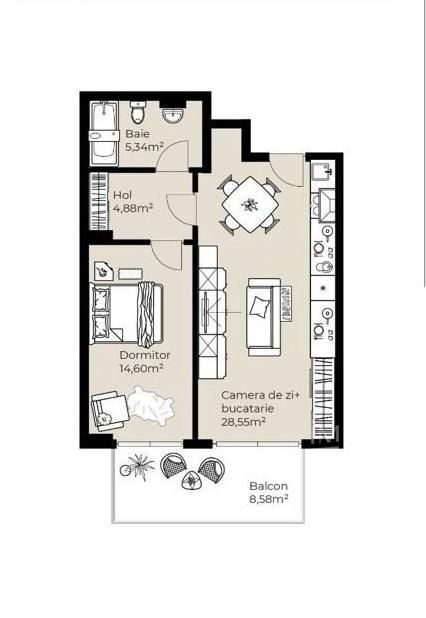 Apartament cu 2 camere in Sopor - Poză 3