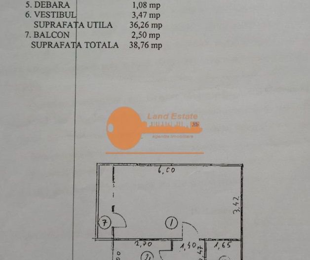 Garsonieră 40 mp | etaj 1/4 | Virtutii - Schiță 14