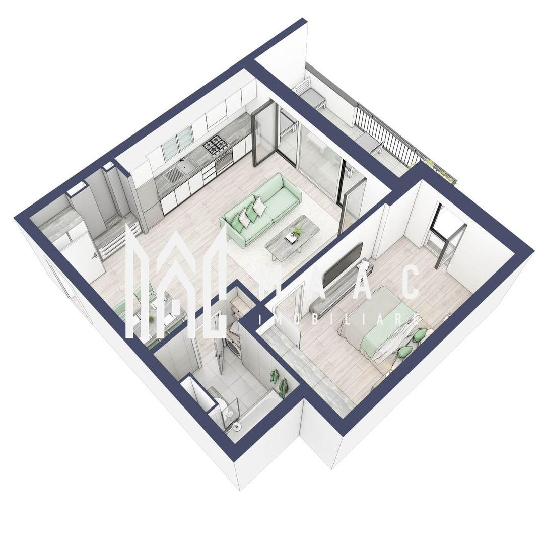 Apartament 2 camere | Etaj 3 | Balcon 10.7 |Turnisor - Poză 3