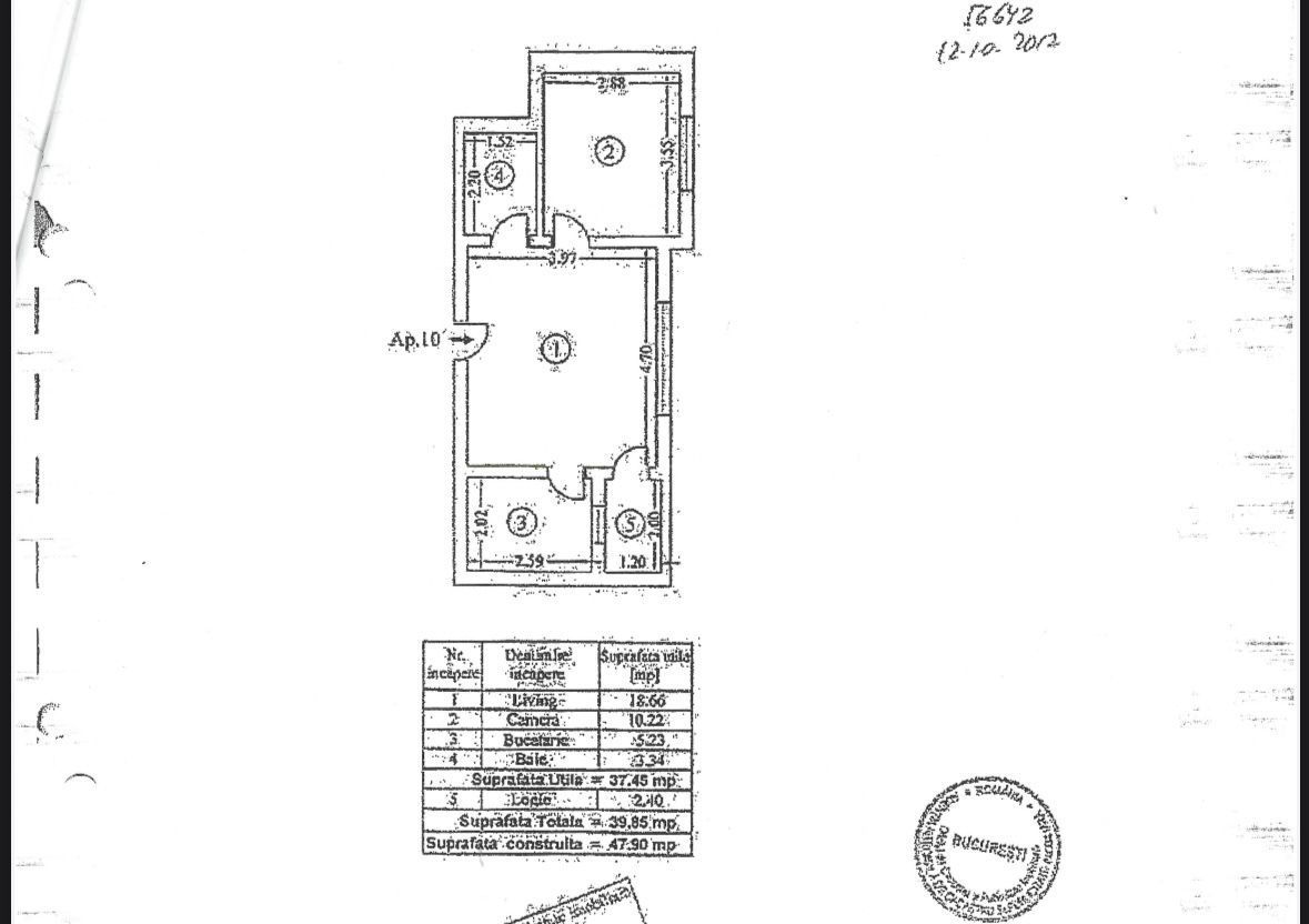 AP. 2 CAMERE CHITILA, RENOVAT, BLOC NOU, CENTRALA, COMISION 0% - Schiță 8
