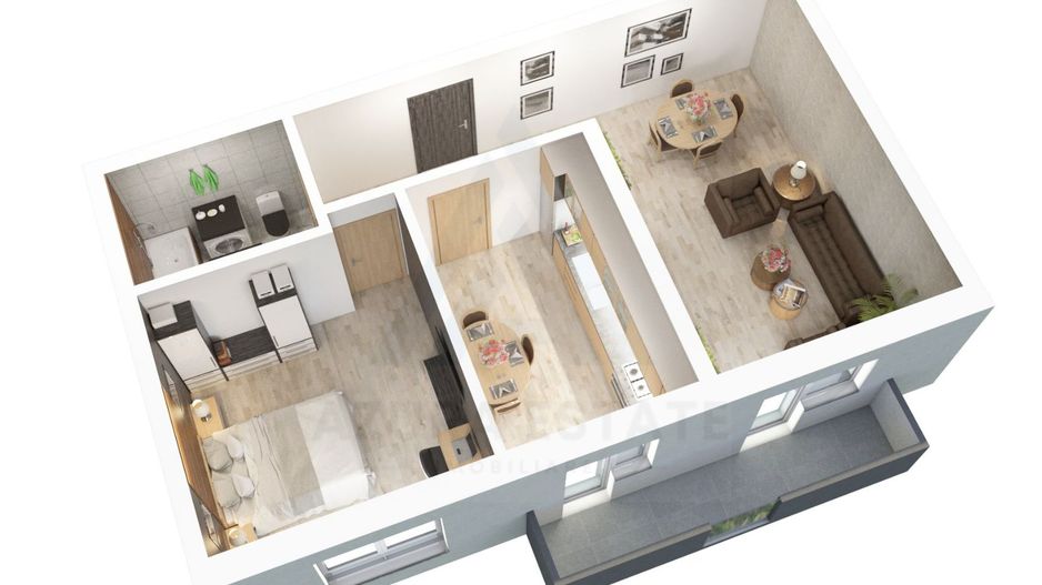 Apartament 56.15 mp utili 2 camere etaj 1 bucatarie inchisa Dna Stanca - Poză 6
