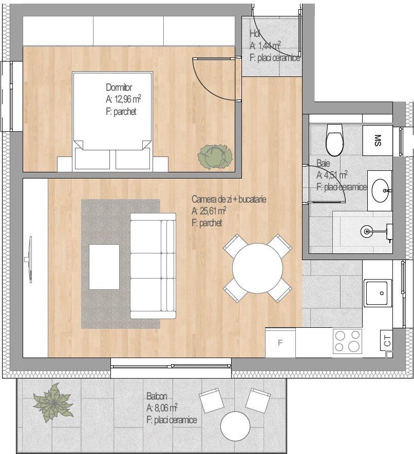 Apartament cu 2 camere, finisat nou, zona Cetatii - Poză 11