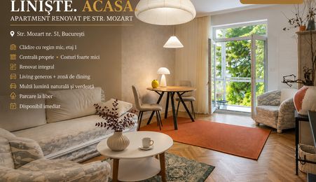 Apartament superb renovat | Str. Mozart | Etaj 1 | Centrală proprie |