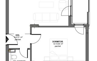 2 camere spatioase, finisaje de lux, bloc nou – Floresti - Schiță 7